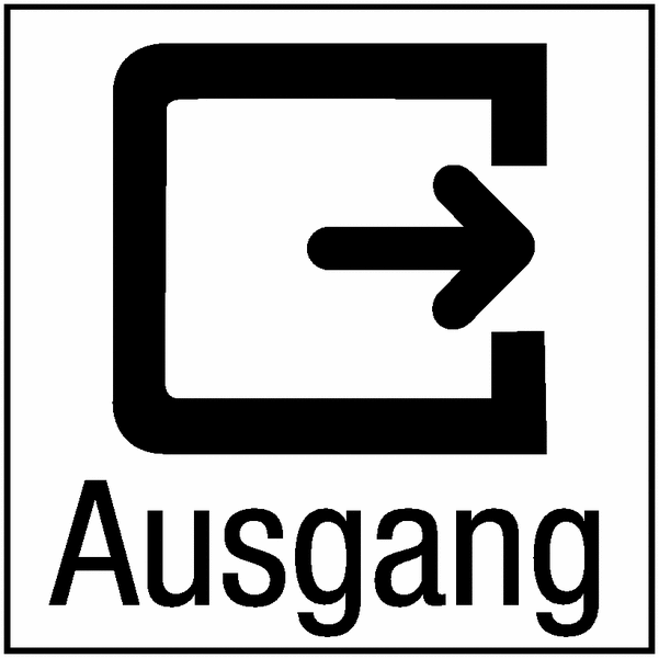 Ausgang - Hinweisschilder Public, Symbole mit Text | SETON