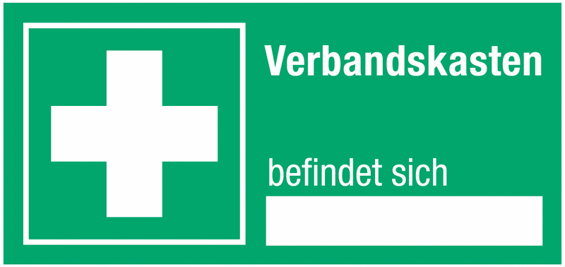 Verbandskasten befindet sich - Rettungsschilder mit Freifeld | SETON