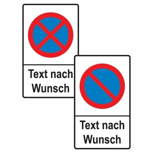 Parkverbotsschilder „Haltverbot“ mit Symbol und Text nach Wunsch SETON