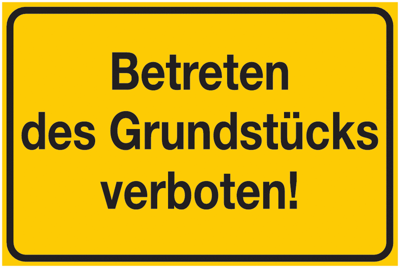 Hinweisschild "Betreten des Grundstücks verboten" kaufen ...