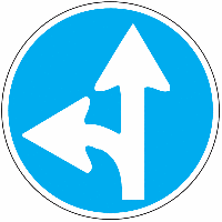 altes Verkehrsschild Schild Alu RUND Pfeil vorgeschriebene Fahrtrichtung blau