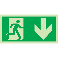 Rettungswegzeichen Schild Rettungsweg rechts aufwärts nach ISO 7010 oder BGV A8