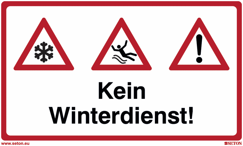 Kein Winterdienst + Symbol - Hinweisschilder für Wald und ...