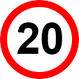 20 km/h Geschwindigkeit