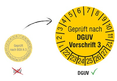 Prüfplakette neue DGUV Vorschrift