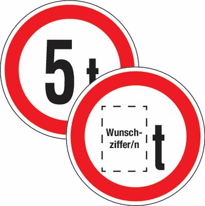 StVO Aufkleber 'Zulässiges Maximalgewicht 3t' - 12 Stück Ø25mm