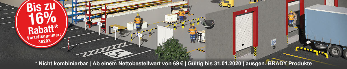 Sicherheit im Betrieb - Jetzt 16 % Rabatt auf viele Produktbereiche mit der Vorteilsnummer 3620X sichern!