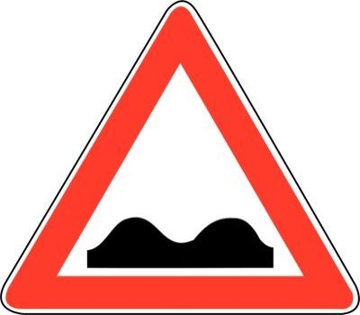 Schild Unebene Fahrbahn nach StVO