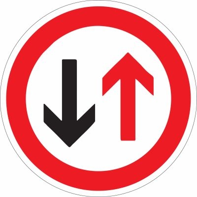Schild Gegenverkehr nach StVO