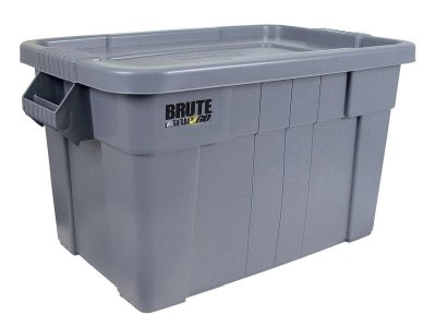Graue Aufbewahrungsbox aus Kunststoff