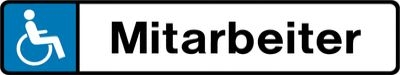 Behindertenparkplatz-Schilder Mitarbeiter