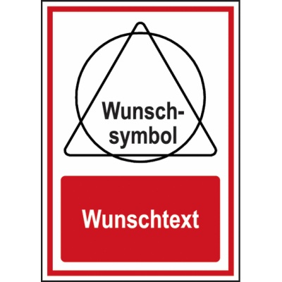 Brandschutz-Kombi-Schild Wunschtext