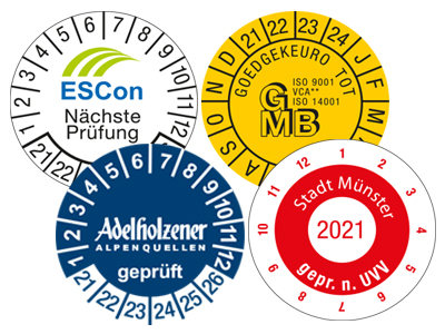 Individuelle Prüfplaketten