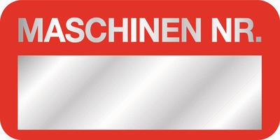 Inventaretiketten 'Maschinen Nr.', einzeilig