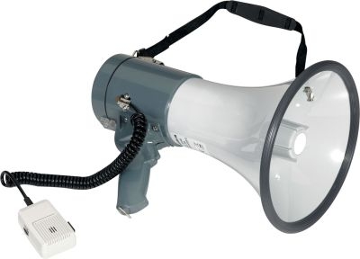 Megaphon mit Mikrofon und Schultergurt