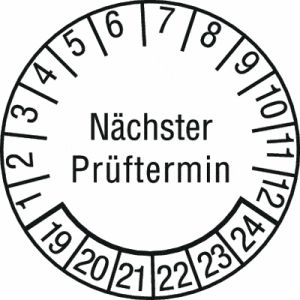 Prüfplaketten 'Nächster Prüftermin', Weiß