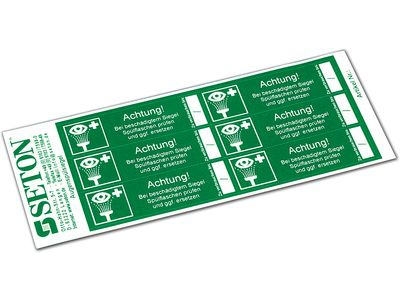 Prüfsiegel für Augenspül-Stationen