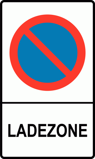 Parkverbotschild: Ladezone