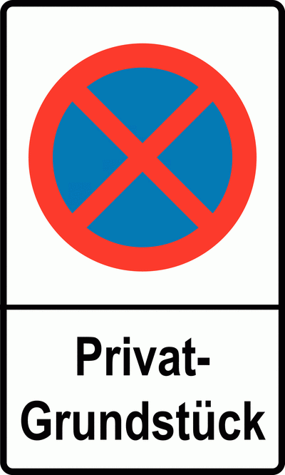 Parkverbotschild: Privatgrundstück