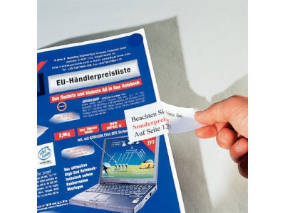 Widerabloesbare Bueroetiketten aus Papier