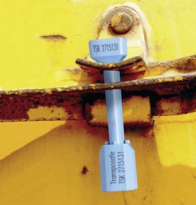 Bolzenplombe nach C-TPTAT und ISO 17713:2013 blau nummeriert