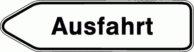 Wegweiser-Schild Ausfahrt
