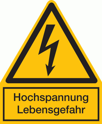 Warnsymbol-Kombi-Schilder, Elektrotechnik