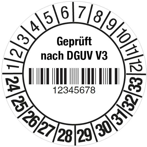 Prüfplaketten mit Barcode - \