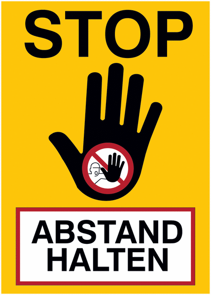 Hinweisschilder “STOP ABSTAND HALTEN” online kaufen | SETON