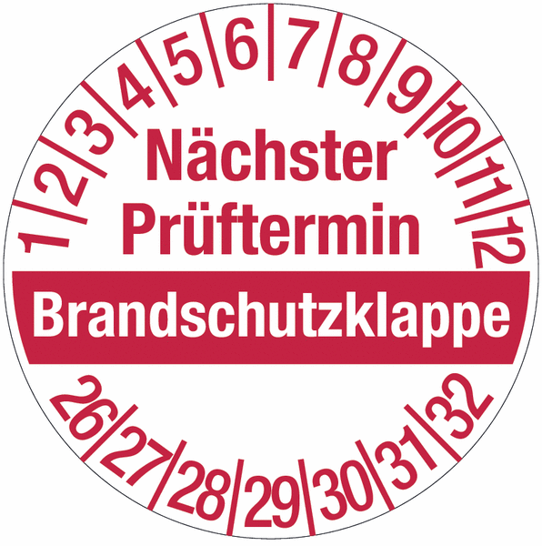 Prüfplaketten 2026-2031 - 30mm Rot-weiß Für Geräte & Anlagen