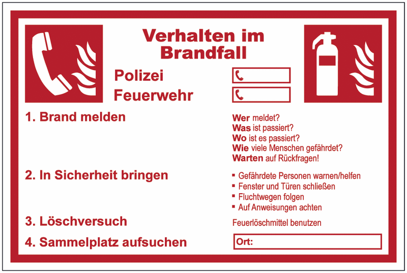Ausdrucke zum Thema Brandschutz