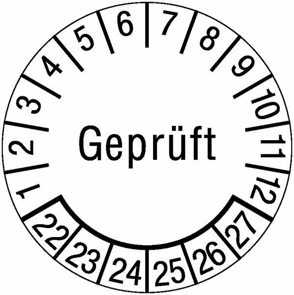 Mehrjahresprüfplakette 22-23 144 Prüfplaketten weiß 30 mm 2 Jahre Mehrjahresprüfplakette 22-23 144 Prüfplaketten weiß 30 mm 2 Jahre
