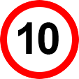 10 km/h Geschwindigkeit