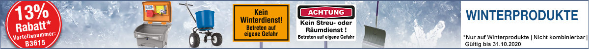 Winterprodukte - Je früher Sie kaufen, desto mehr sparen Sie!.Jetzt 13 % Rabatt sichern mit der Vorteilsnummer B3615