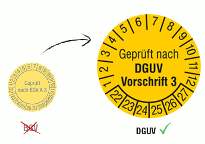 Die neue Gesetzgebung für Prüfplaketten DGUV