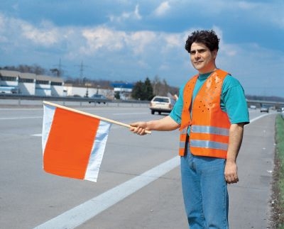 Warnflagge zur Baustellenabsicherung