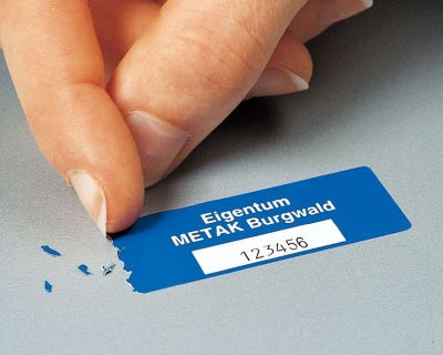 EasyMark Etikett aus selbstzerstörender Folie