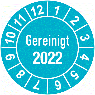 Jahresprüfplakette "Gereinigt 2020"