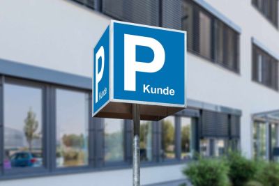 Parkschild-Würfel Kundenparkplatz