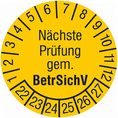 SETON Prüfplaketten Nächste Prüfung gem. BetrSichV