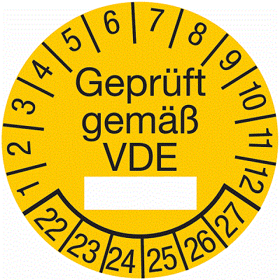 SETON VDE Prüfplakette Geprüft gemäß VDE mit Freifeld