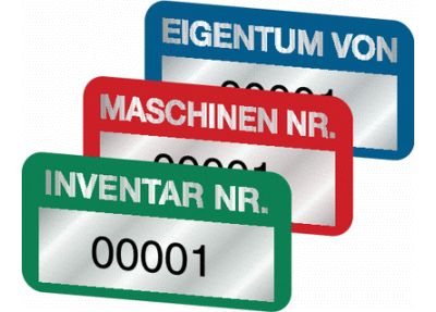 STANDARD Inventaretiketten, mit Vornummerierung