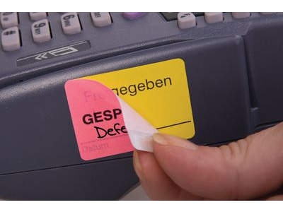 Farbige Kontrolletiketten, zweiteilig