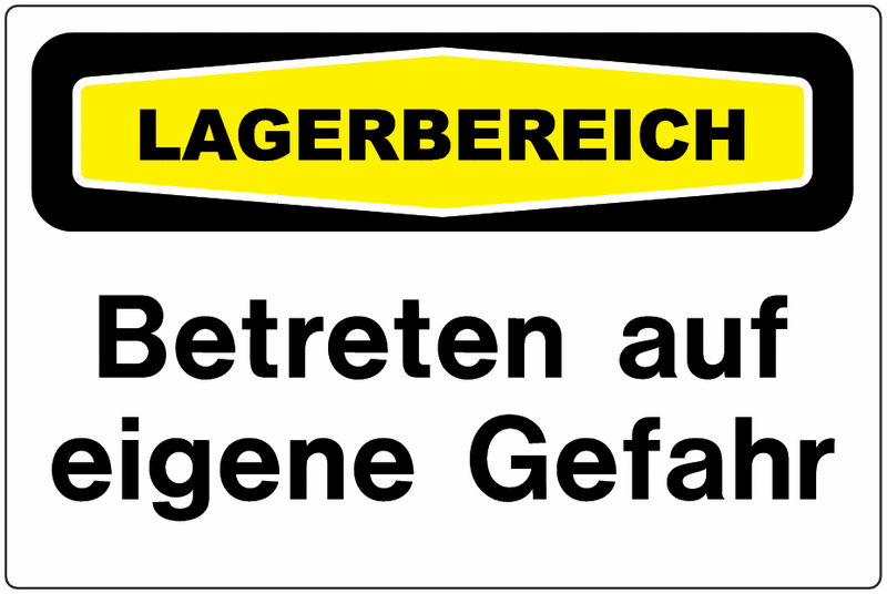 Betreten Auf Eigene Gefahr Focus Schilder Lager Seton