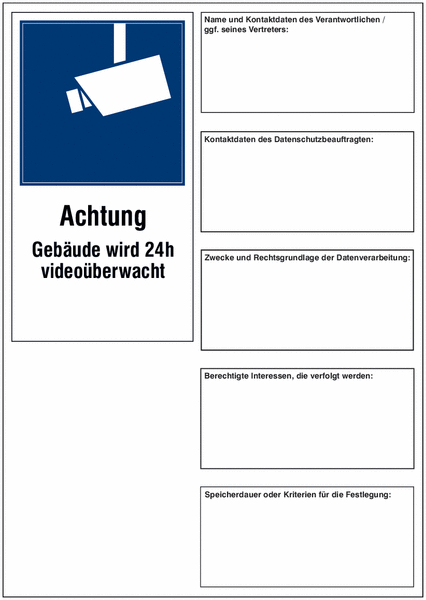 Geb&auml;ude Wird Video&uuml;berwacht - Videokennzeichnung In 3D-Optik Online
