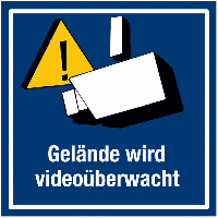 Gelände wird videoüberwacht - Videokennzeichnung in 3D-Optik