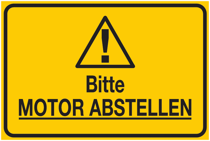Hinweisschilder &ldquo;Bitte MOTOR ABSTELLEN&rdquo; online kaufen | SETON