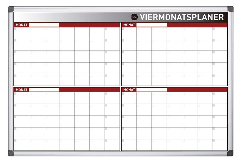 Bi-Office Magnetische Planner - 90x30 Cm Eiken MDF Frame - Droog Uitwisbaar Whiteboard Met Magneten