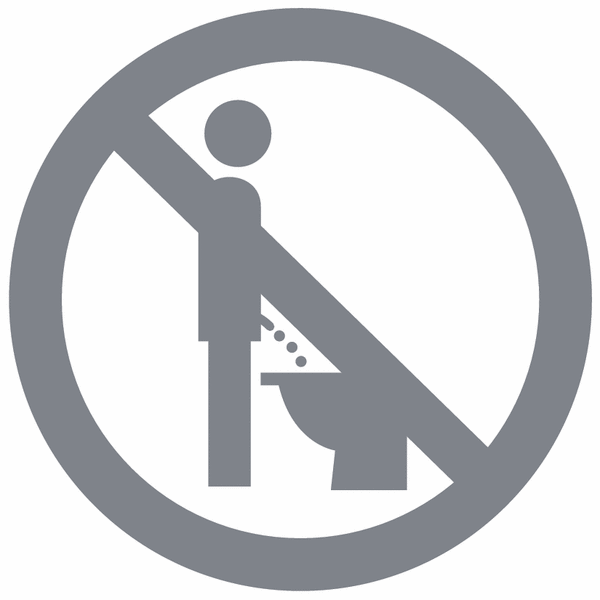 Nicht im Stehen pinkeln - Piktogramme auf ...