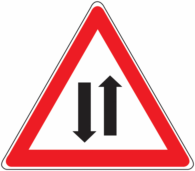 Achtung Gegenverkehr Verkehrszeichen für Österreich